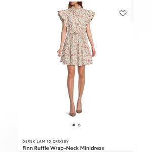 10 Crosby Derek Lam Cream Floral Ruffle Minidress